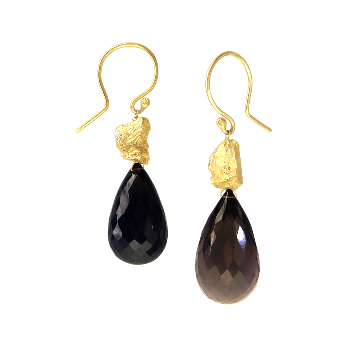 Boulder smoky quartz earrings