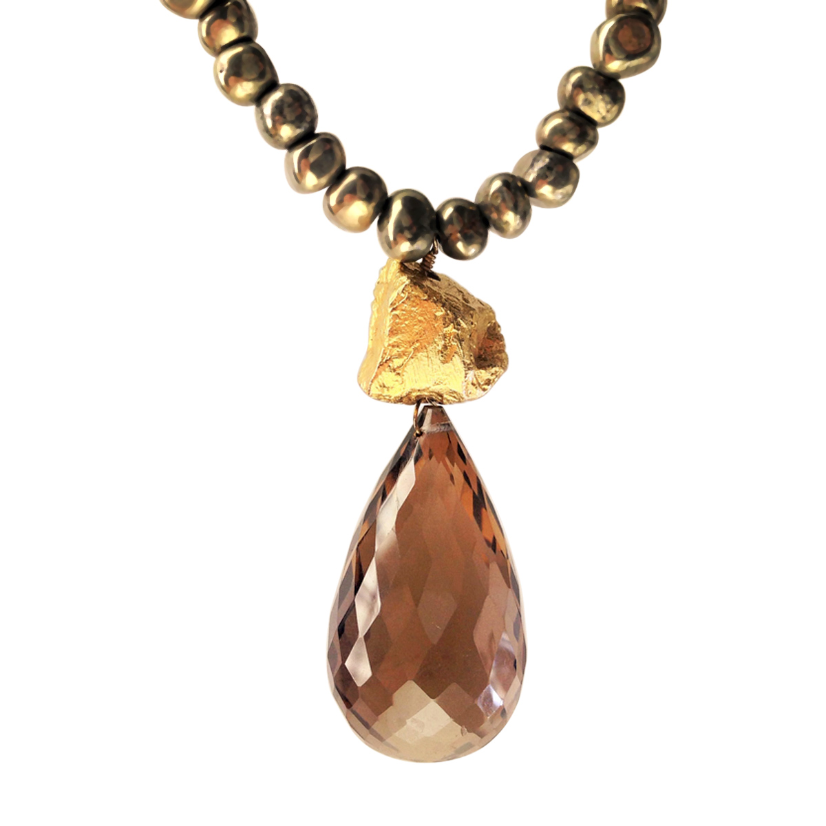 Boulder smoky quartz necklace