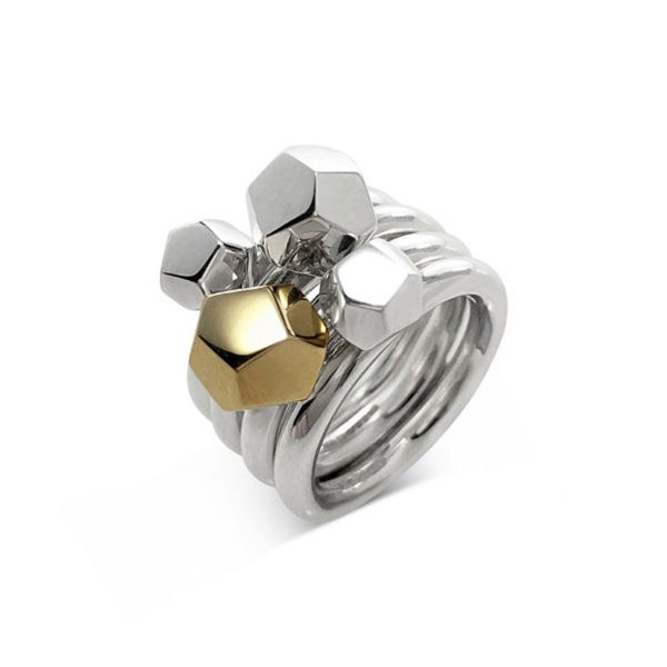 Decca ring silver 8mm (stacked)