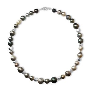 Decca silver Tahitian pearl necklace