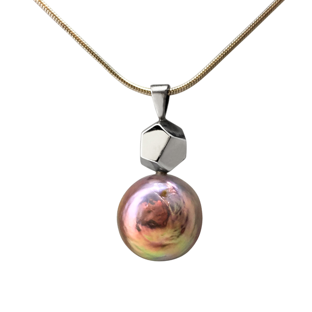 Decca silver and river pearl pendant