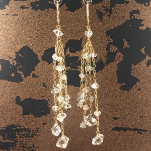 Waterfall crystal quartz extra long earrings