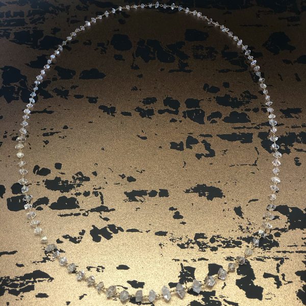 Waterfall crystal quartz long link necklace 2