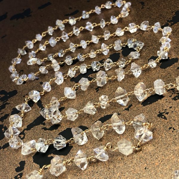 Waterfall crystal quartz long link necklace 3