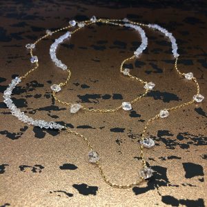 Waterfall crystal quartz extra long necklace