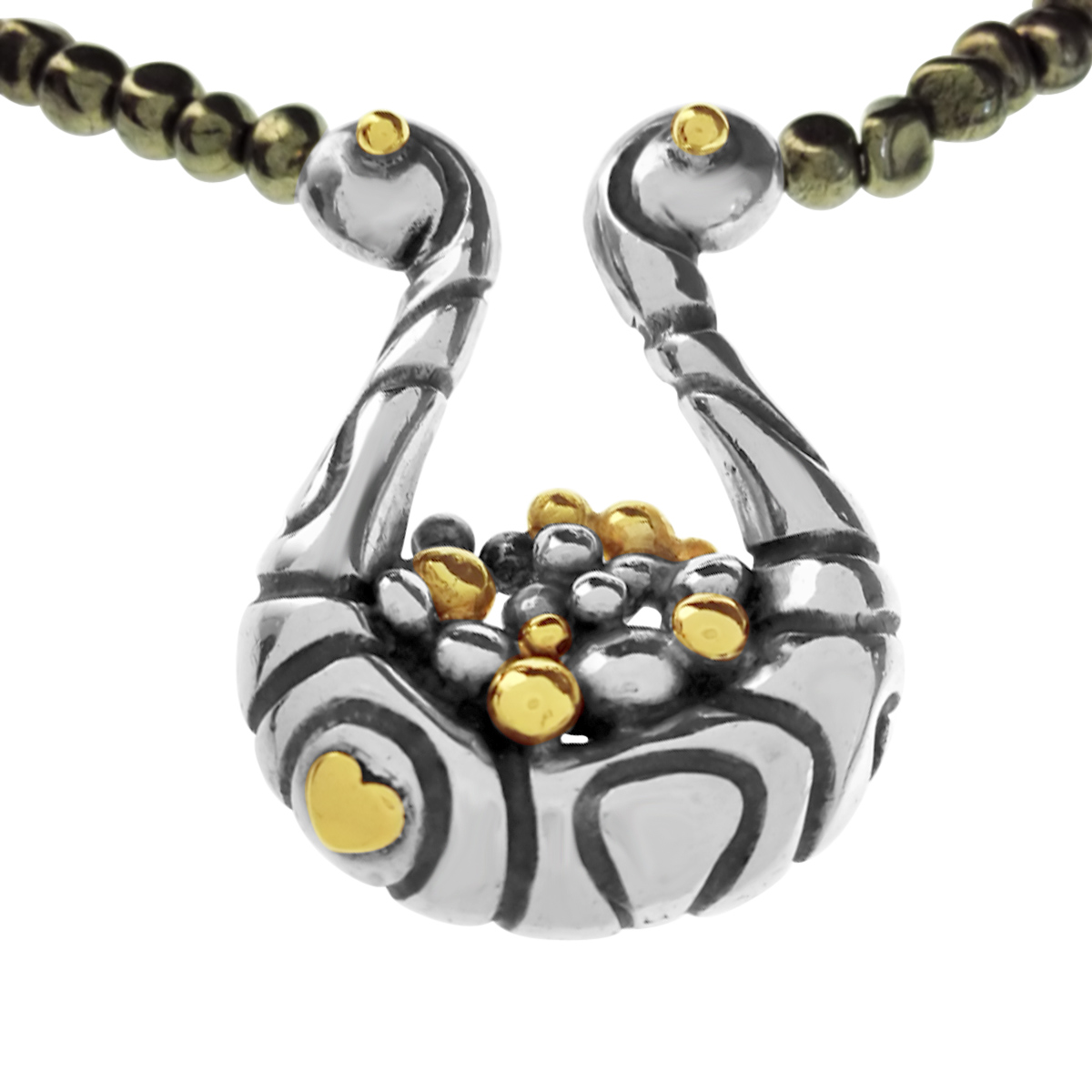 Molecule cradle necklace