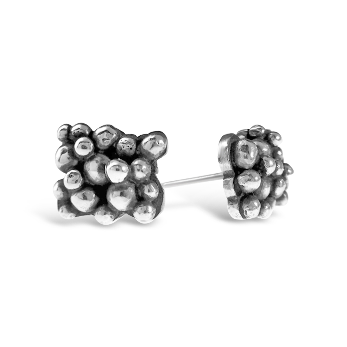 Molecule silver earrings