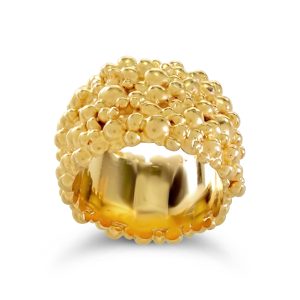 Molecule eternity ring gold plated silver 15mm wide