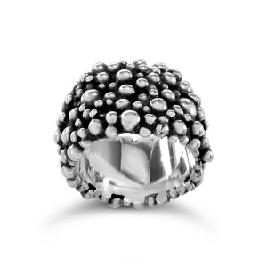 Molecule eternity ring oxidised silver 15mm wide