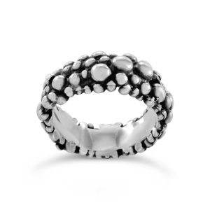 Molecule eternity ring silver 8mm wide