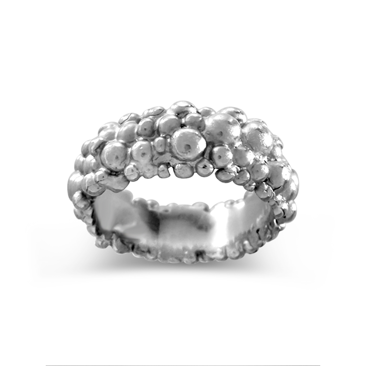 Molecule eternity ring silver 8mm wide